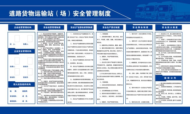 道路貨物運(yùn)輸站安全管理制度展板